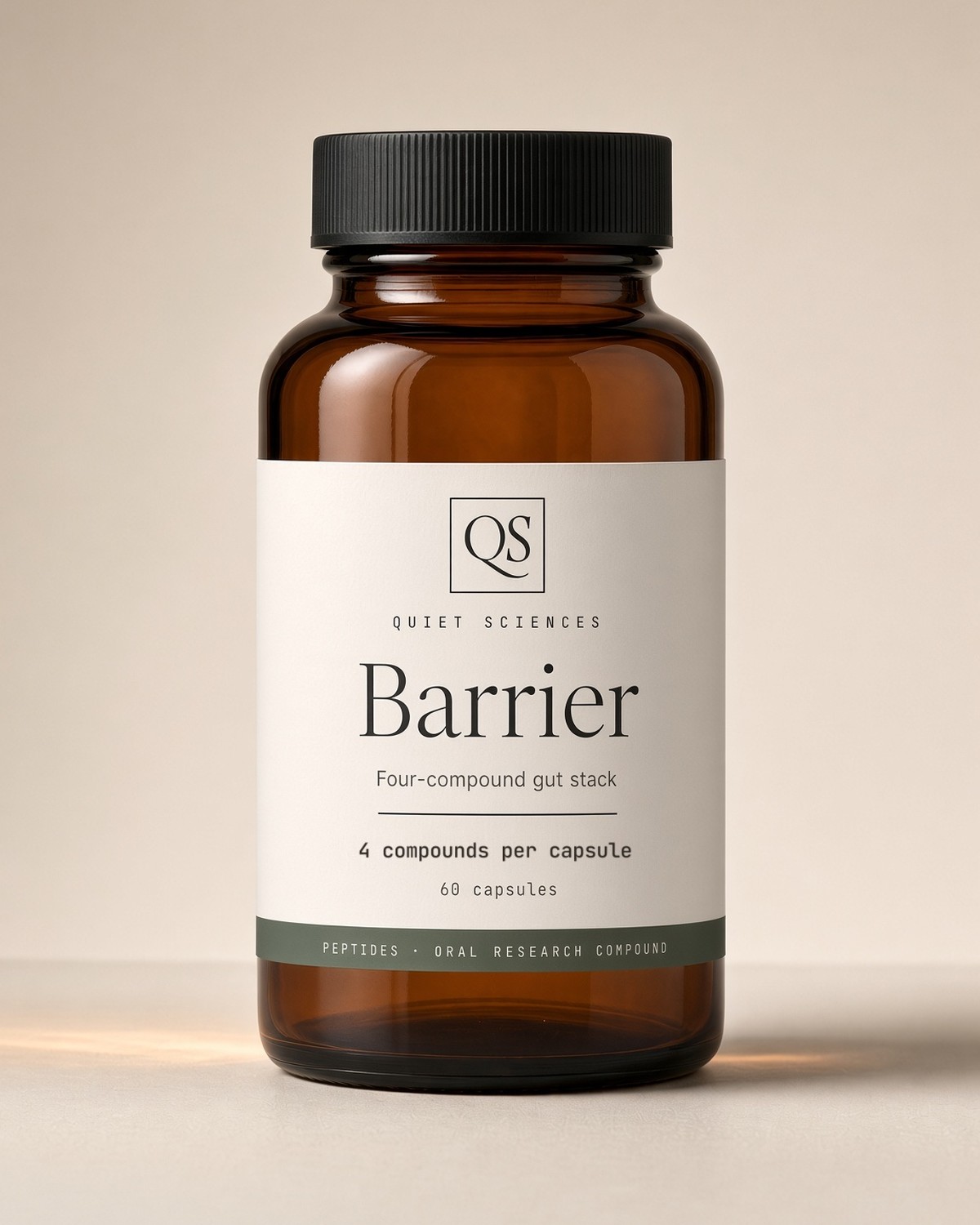 Barrier amber glass bottle